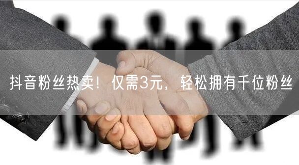 抖音粉丝热卖!仅需3元,轻松拥有千位粉丝