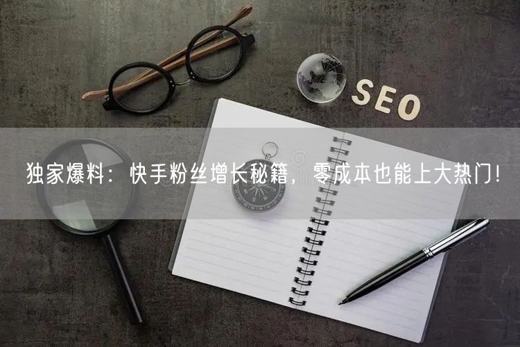 独家爆料：快手粉丝增长秘籍，零成本也能上大热门！
