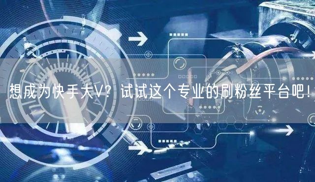 想成为快手大V?试试这个专业的刷粉丝平台吧!