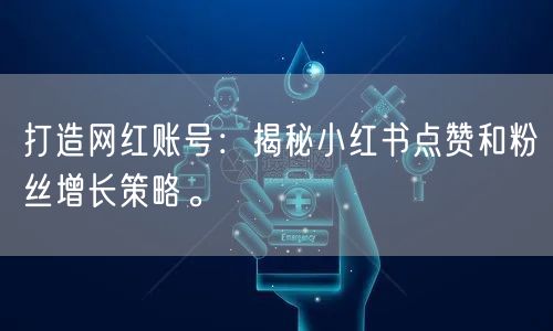 打造网红账号:揭秘小红书点赞和粉丝增长策略。