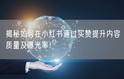揭秘如何在小红书通过买赞提升内容质量及曝光率!